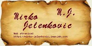 Mirko Jelenković vizit kartica